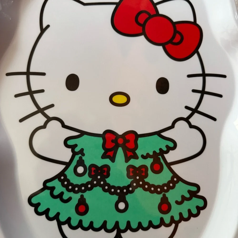 Hello Kitty Festive Melamine Serving Tray Cookies Holiday Tableware NEW in Box